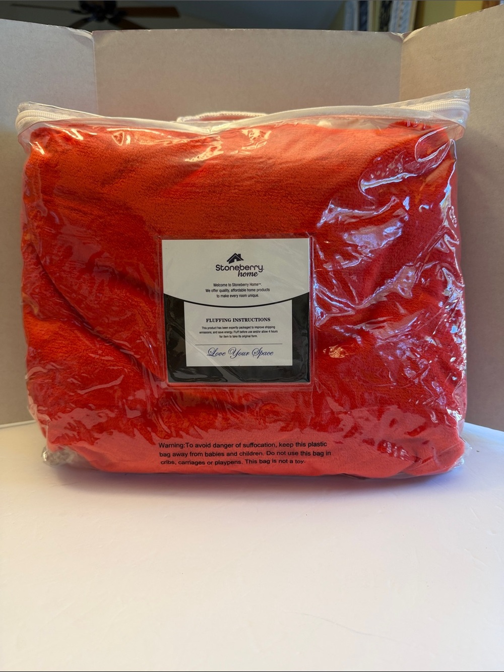 Stoneberry Home Red Plush Throw Blanket 50” x 60”